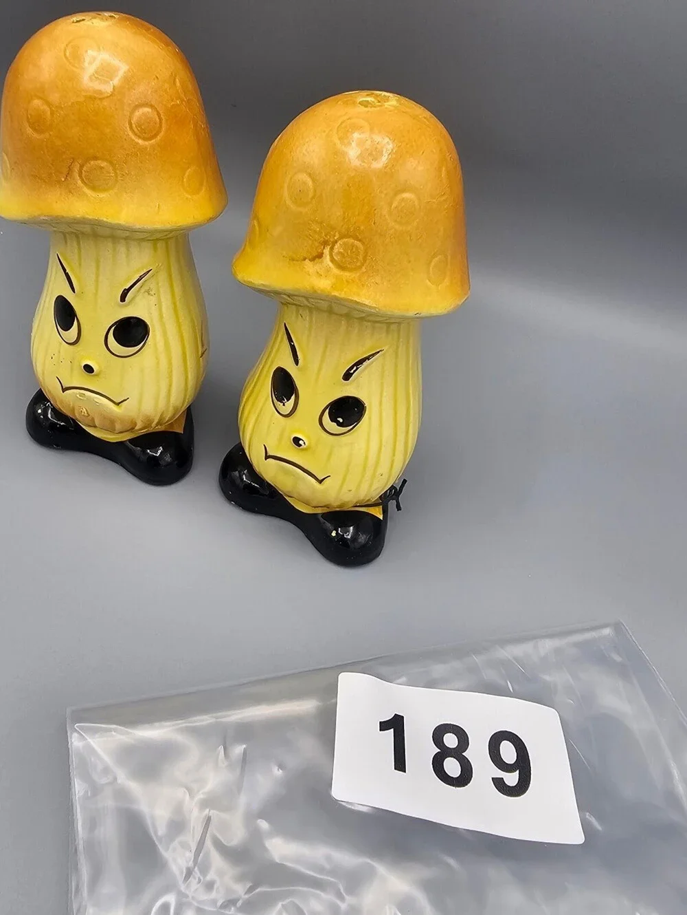 Vintage Ceramic Mushroom Salt and Pepper Shakers Set from Japan